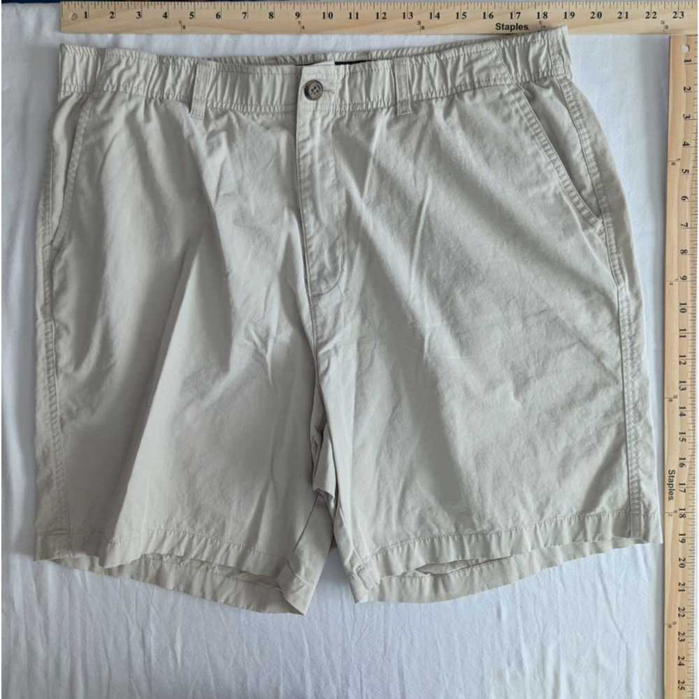 Architect Mens Active Flex Deck Shorts Khaki Tan Cotton Stretch Size XL 36W